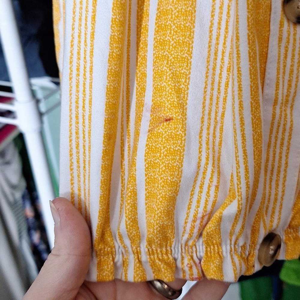URBAN FREEDOM YELLOW AND WHITE XS BLOUSE - Picture 4 of 6